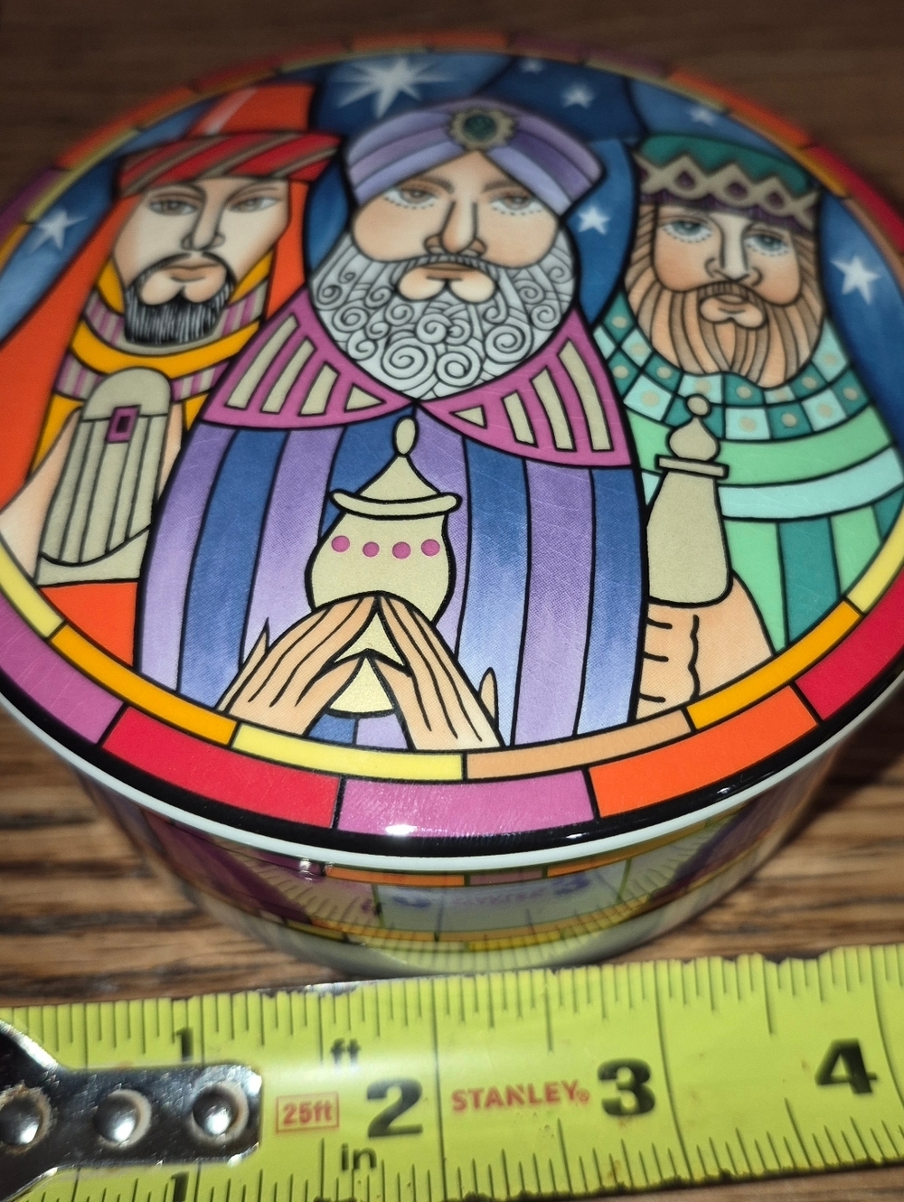 Mikasa Ultra Cream Christmas Multi Color Trinket Box FX075 Three Wise Men Japan - Picture 3 of 5
